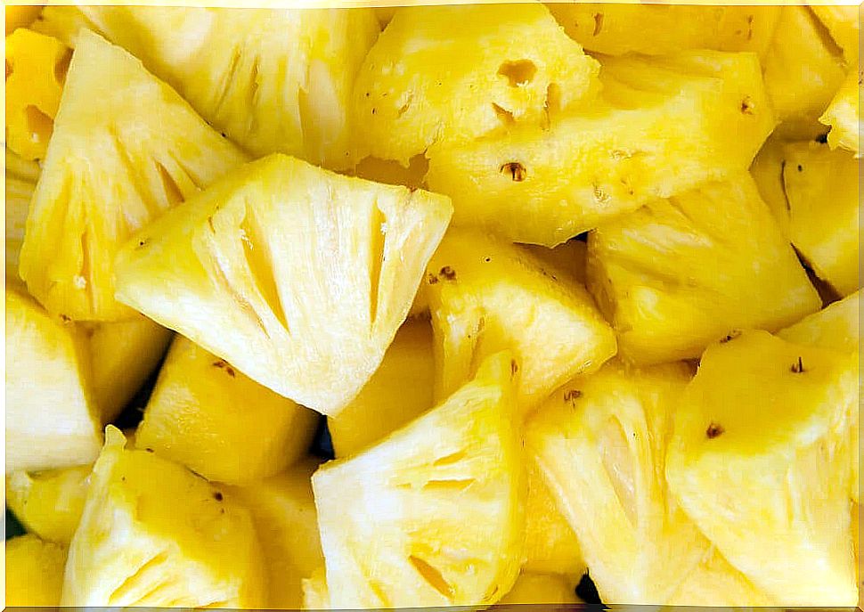 Fresh cut pineapple.