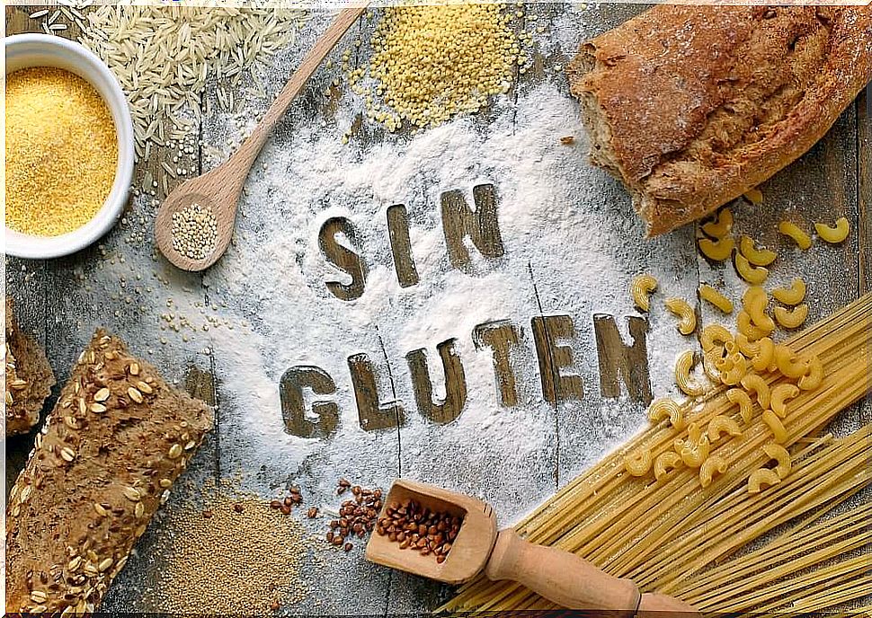 Gluten-free foods with the inscription "Gluten-free"