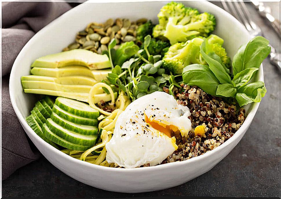 Salad with seeds.