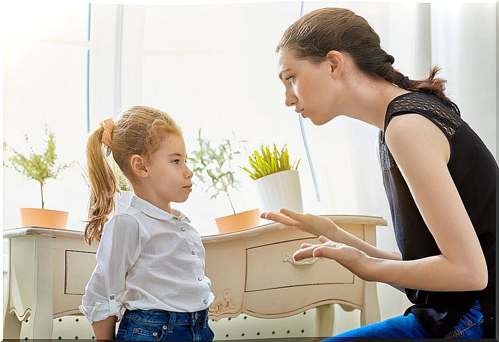 Mother talking to her daughter that she is going to separate