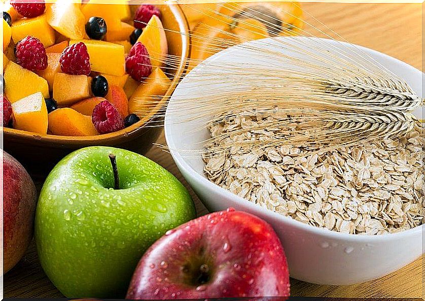 Foods that provide fiber.