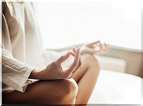 Woman practicing meditation